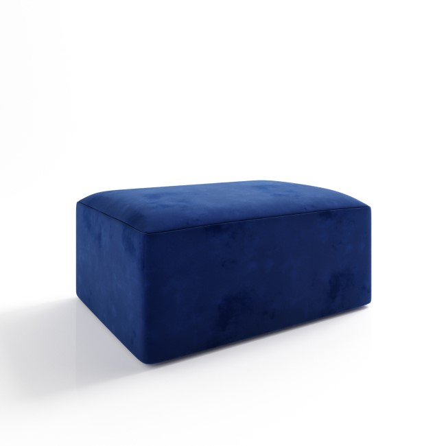 Large Navy Velvet Footstool - Hendrix