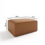ALMOST PERFECT - Large Tan Faux Leather Footstool - Hendrix