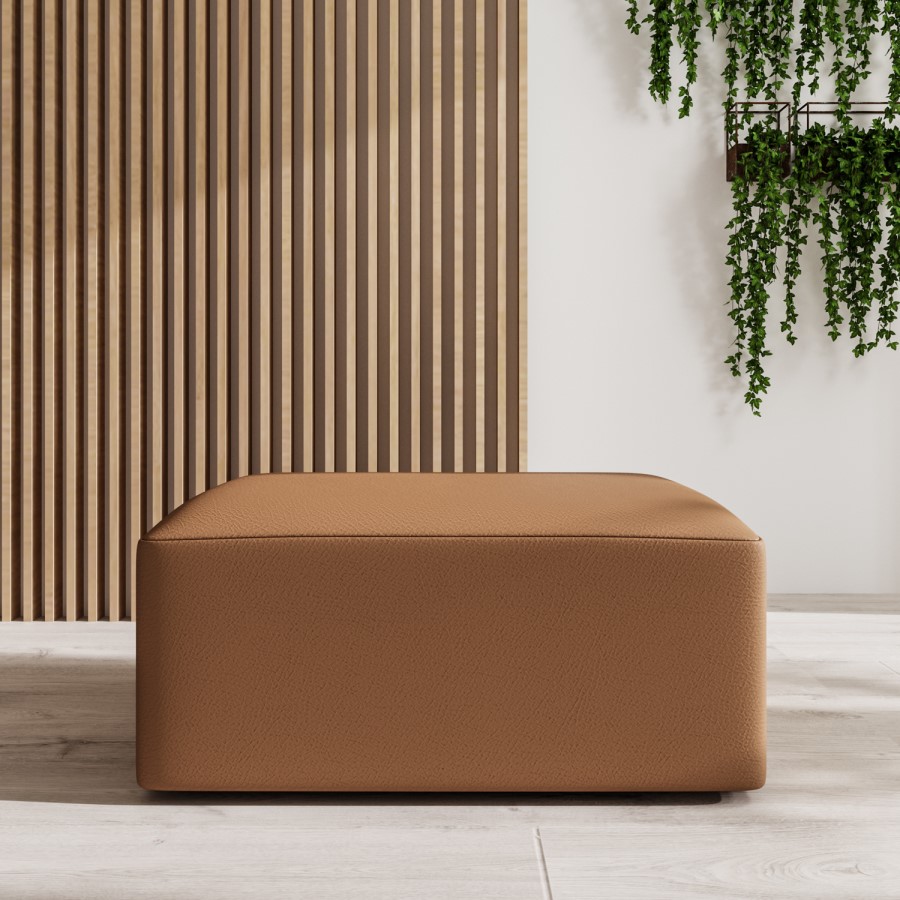 ONLY OPENED - Hendrix Tan PU Leather Footstool