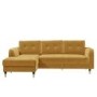 Mustard Yellow L Shaped Sofa Bed in Velvet  - Left Hand Facing - Sutton