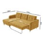 Mustard Yellow L Shaped Sofa Bed in Velvet  - Left Hand Facing - Sutton