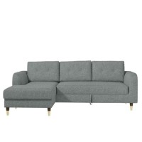 Grey Fabric L Shaped Sofa Bed - Left Hand Facing - Sutton