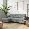 Grey Fabric L Shaped Sofa Bed - Left Hand Facing - Sutton