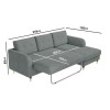 Grey Fabric L Shaped Sofa Bed - Right Hand Facing - Sutton