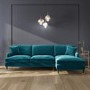 GRADE A1 - Right Hand Facing 3 Seater L Shaped Sofa in Teal - Payton