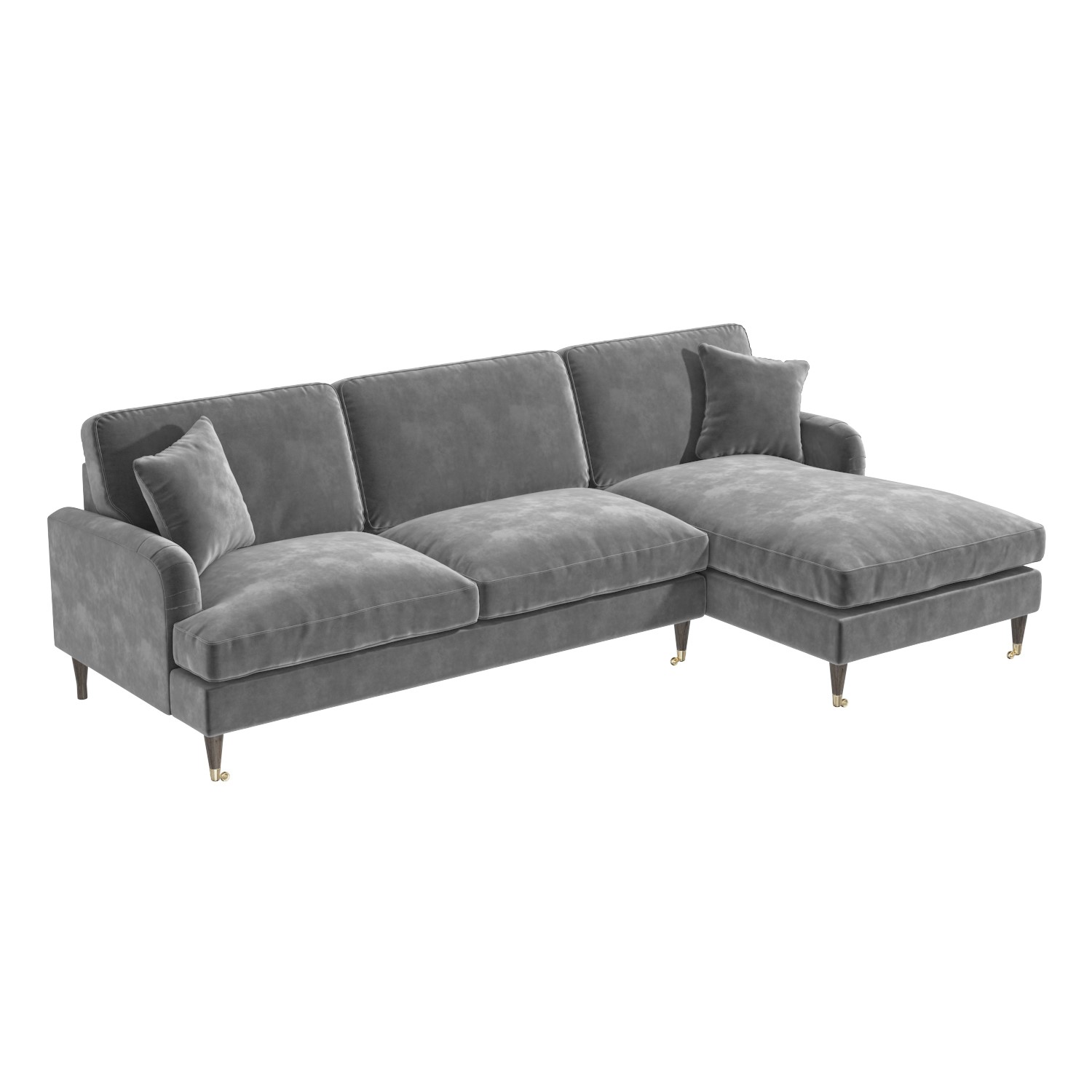 Read more about Grey velvet right hand facing l shaped sofa seats 4 payton