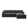 GRADE A2 - Dark Grey Velvet Right Hand L Shaped Sofa - Seats 4 - August
