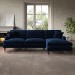GRADE A1 - Right Hand Facing 3 Seater L Shaped Sofa in Navy - Payton