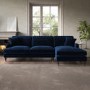 Navy Velvet Right Hand Facing 4 Seater Chaise Corner Sofa - Payton