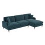 GRADE A2 - Blue Velvet Right Hand Facing 4 Seater L Shaped Sofa - Payton