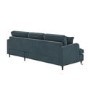 Blue Velvet Right Hand Facing 4 Seater Chaise Corner Sofa - Payton
