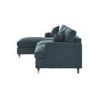 Blue Velvet Left Hand Facing 4 Seater L Shaped Sofa - Payton