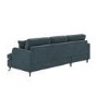Blue Velvet Left Hand Facing 4 Seater L Shaped Sofa - Payton