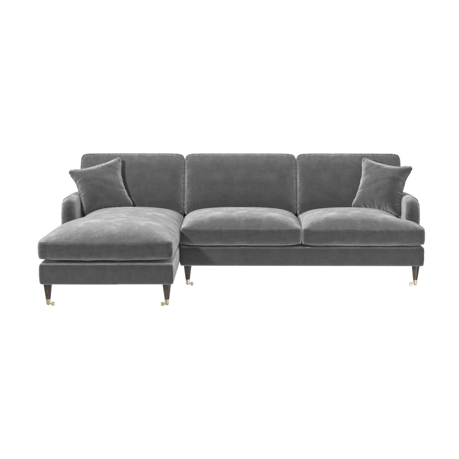 Left Hand Facing 3 Seater L Shaped Sofa in Silver Grey - Payton ...