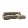 ONLY OPENED - 3 Seater Right Hand Facing L Shaped Sofa in Mink Velvet - August