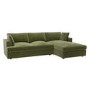 GRADE A1 - 3 Seater Right Hand Facing L Shaped Sofa in Olive Green - August