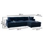 GRADE A2 - 4 Seater Right Hand Facing L Shaped Sofa in Navy Blue - August