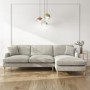ONLY OPENED - 4 Seater Right Hand Facing L Shaped Sofa in Beige Woven Fabric - Payton