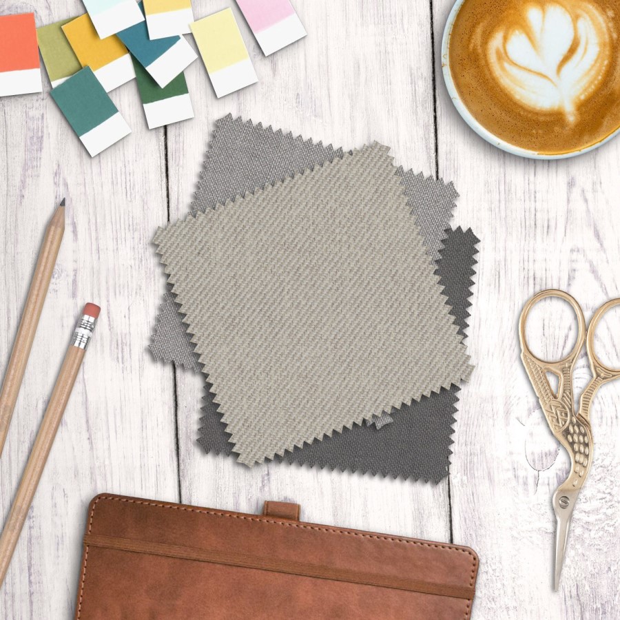 ONLY OPENED - 4 Seater Right Hand Facing L Shaped Sofa in Beige Woven Fabric - Payton