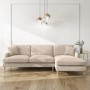 GRADE A2 - 4 Seater Right Hand Facing L Shaped Sofa in Beige Woven Fabric - Payton
