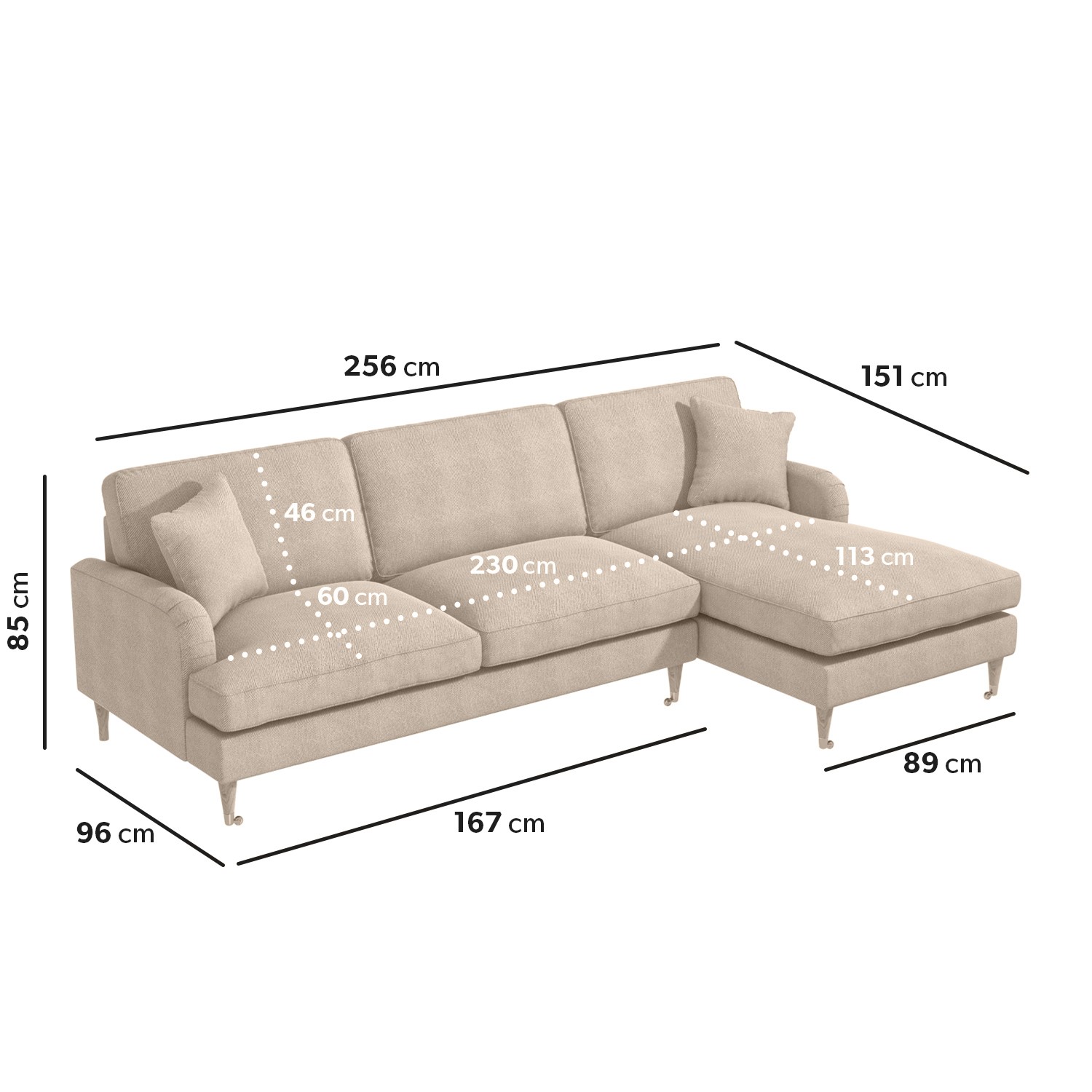 Read more about Beige fabric right hand facing l shaped sofa seats 4 payton