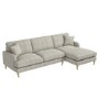 ONLY OPENED - 4 Seater Right Hand Facing L Shaped Sofa in Beige Woven Fabric - Payton