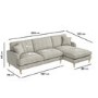 ONLY OPENED - 4 Seater Right Hand Facing L Shaped Sofa in Beige Woven Fabric - Payton
