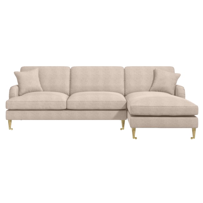 Beige Fabric Right Hand Facing 4 Seater Corner Sofa - Payton