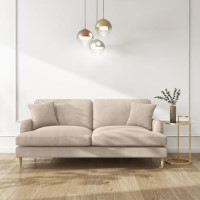 GRADE A2 - Beige Woven Fabric 3 Seater Sofa - Payton