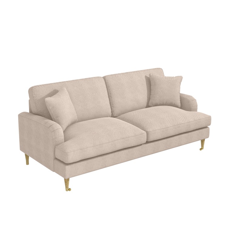 Beige Woven Fabric 3 Seater Sofa - Payton