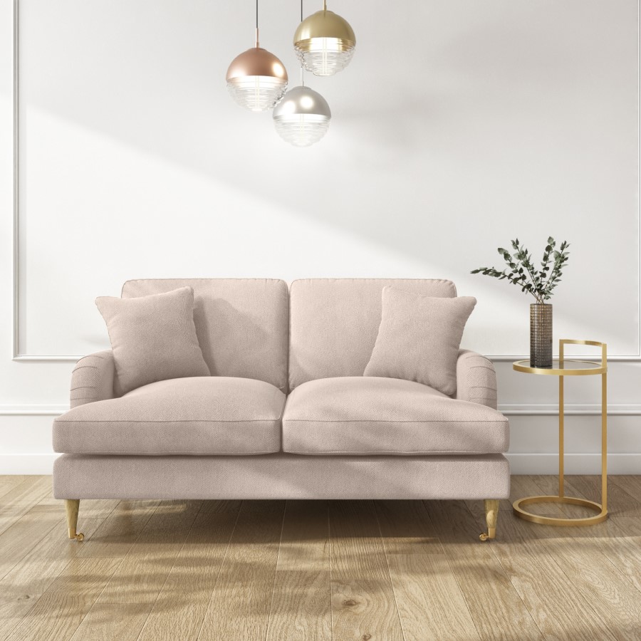 GRADE A1 - Beige Woven Fabric 2 Seater Sofa - Payton