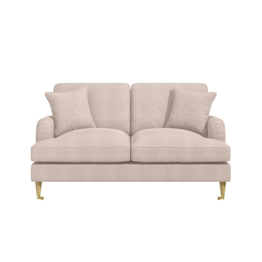 GRADE A1 - Beige Woven Fabric 2 Seater Sofa - Payton