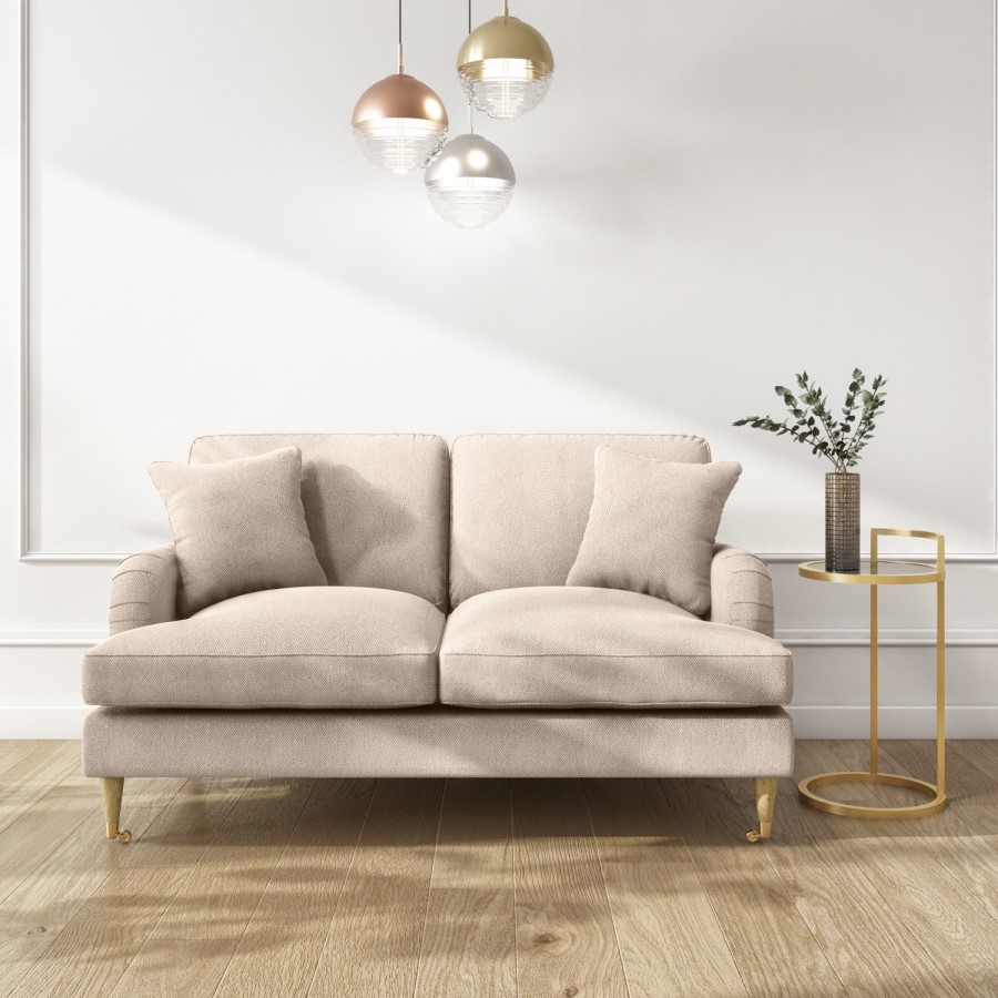 GRADE A2 - Beige Woven Fabric 2 Seater Sofa - Payton
