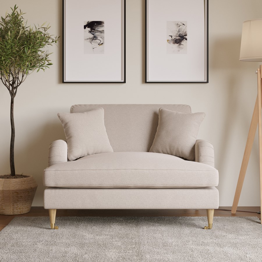 ALMOST PERFECT - Beige Fabric Loveseat - Payton