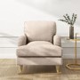 Beige Fabric Armchair and Footstool - Payton