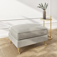 GRADE A1 - Beige Woven Footstool - Payton 