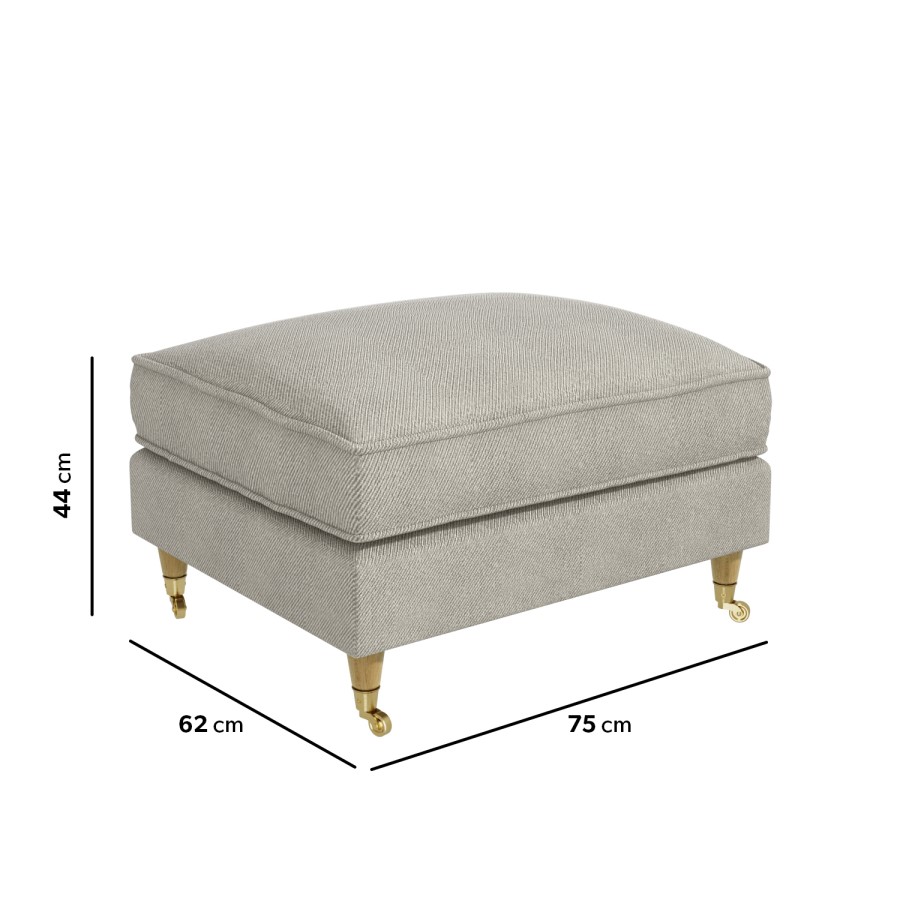 GRADE A1 - Beige Woven Footstool - Payton 