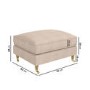 Large Beige Woven Footstool - Payton 