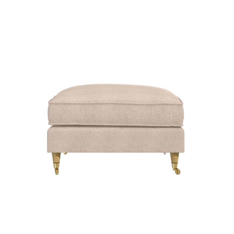 Large Beige Woven Footstool - Payton 