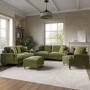 Olive Green Velvet 3 Seater Sofa - Payton