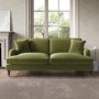 GRADE A1 - Olive Green Velvet 3 Seater Sofa - Payton 