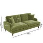 GRADE A1 - Olive Green Velvet 3 Seater Sofa - Payton 