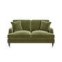 GRADE A1 - Olive Green Velvet 2 Seater Sofa - Payton
