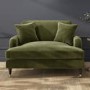 Olive Green Velvet Sofa and Love Seat Set - Payton