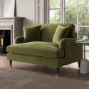 SOF164 Olive Green Velvet Love Seat - Payton
