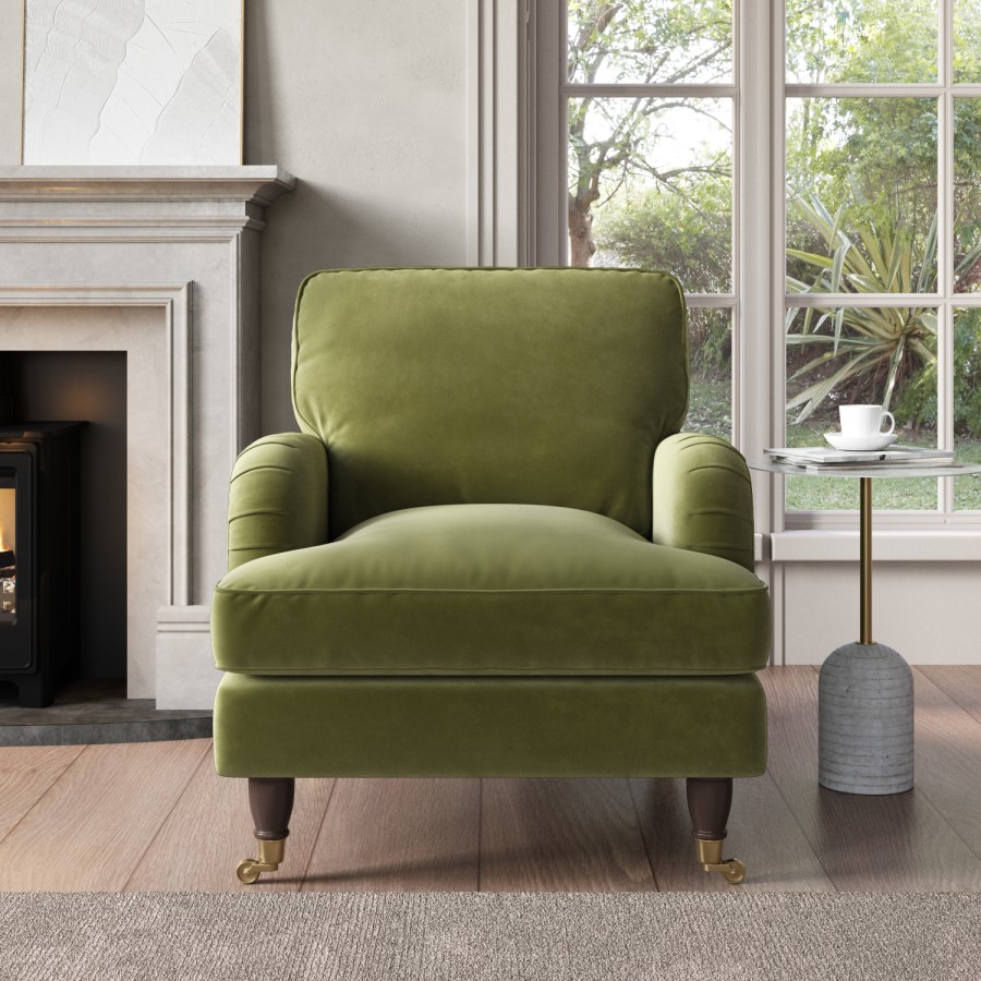 ALMOST PERFECT - Payton Olive Velvet Armchair