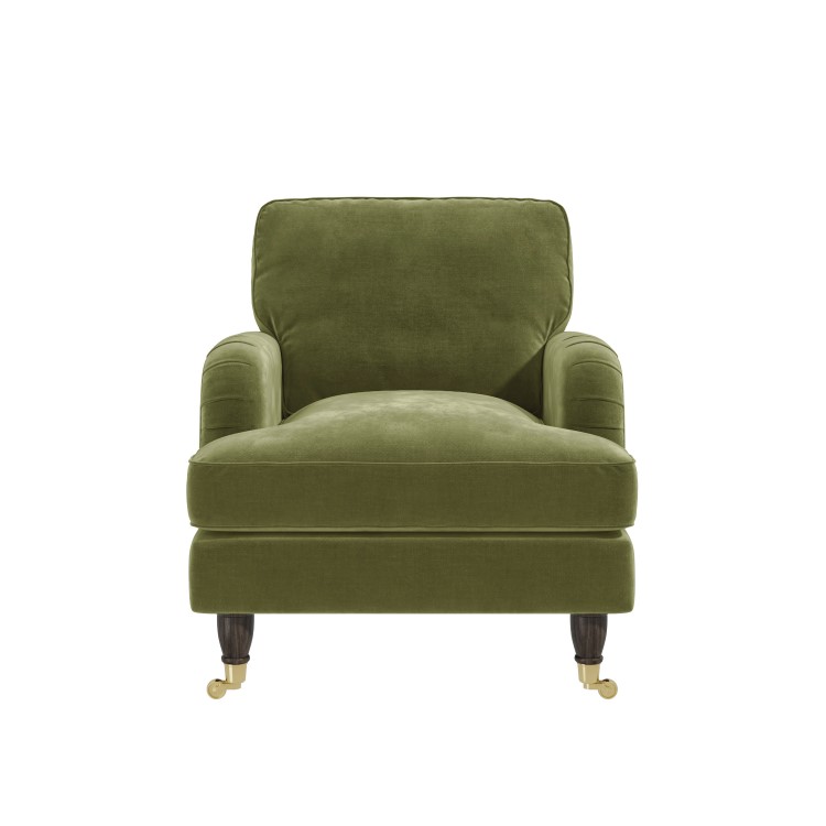 Olive Green Velvet Armchair - Payton