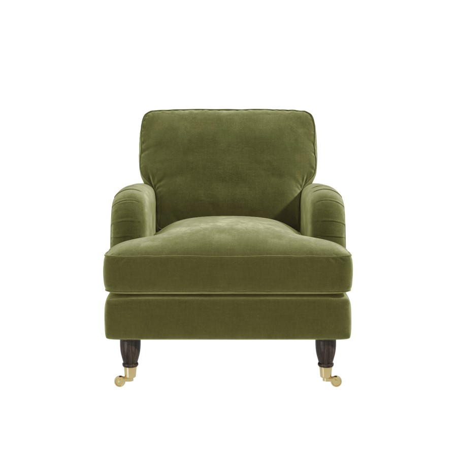 ALMOST PERFECT - Payton Olive Velvet Armchair