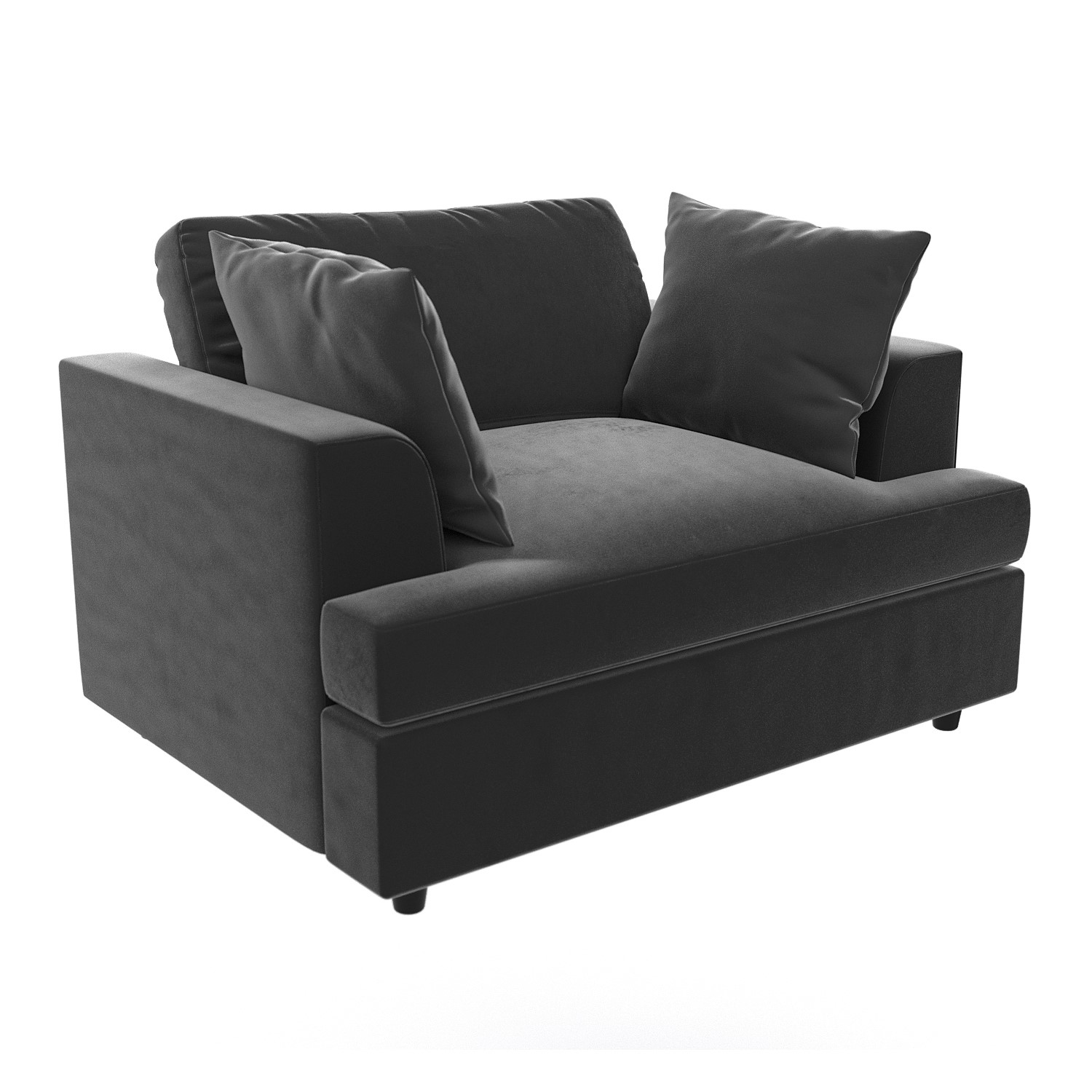 Charcoal Grey Velvet Loveseat August Furniture123