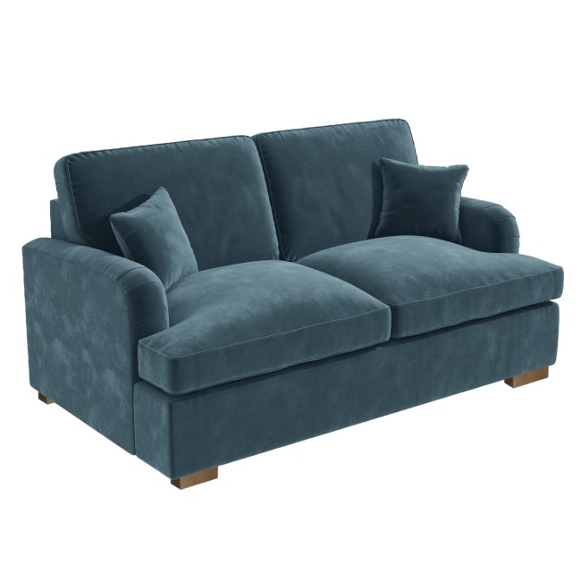 Blue Velvet Pull Out Sofa Bed - Seats 2 - Payton